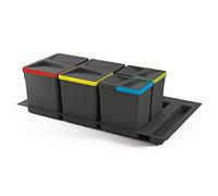 Emuca Jeu de récipients Avec base recy Pour tiroir de cuisine Noir Noir One Size