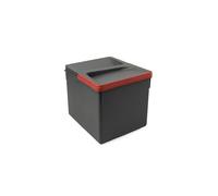 Emuca 8259123 Poubelles pour tiroir de cuisine Recycle avec couvercle anti odeurs, Hauteur 216mm, 1x12litres, Plastique gris an