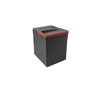 Emuca - Poubelles pour tiroir de cuisine avec couvercle anti-odeurs, Compartiments de Recyclage pour Base à Couper,H 266 mm (1 x 15 L), Plastique gris anthracite