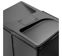 Emuca Poubelles pour tiroir de cuisine Recycle avec couvercle anti-odeurs, Hauteur 266, 1x15litres, Plastique, Noir