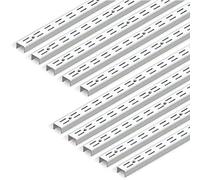 Emuca Profils crémaillère double perforation pas 32mm pour Equerres, Blanc, 951 mm