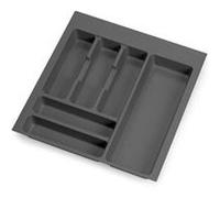 Emuca – Organisateur de couverts 436x482 mm, 6 compartiments, module 50cm, plastique gris anthracite
