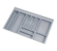 Emuca - Range-couverts Optima Universal - Recoupable 736x482 mm - Plastique gris - Pour tiroir 80 cm