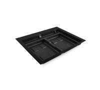 Emuca Recycle - Base de bac de recyclage pour tiroir - 2 compartiments - 600 mm - Noir