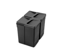 Emuca Recycle - Kit de bacs de tri pour tiroir - 2 x 7 L - Noir