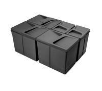 Lot de 5 poubelles de tri Emuca Recycle pour tiroir de cuisine - 3 x 15 L et 2 x 7 L noir