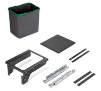 Emuca Recycling - Bac de tri sélectif Recyclef pour montage latéral sur les meubles de cuisine, 1 x 35 litres, acier, plastique gris anthracite