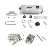 Emuca Serrure porte verre 8-12 mm cadre bois cylindre clés acier/aluminium anodisé mat