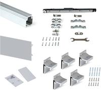 Emuca - Système de Porte coulissante Suspendue, avec Fermeture amortie, 80 Kg, Aluminium anodisé.