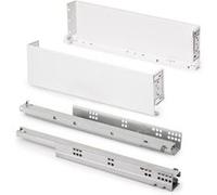 Emuca Tiroir extérieur Simplex 25kg hauteur 122mm, profondeur 440mm, acier, peint en blanc Blanc G