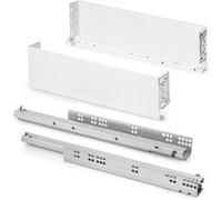 Emuca – Tiroir extérieur Simplex 25 kg H122 x P490 mm acier peint blanc