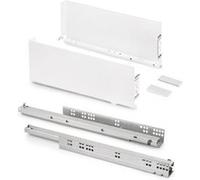 Emuca Tiroir extérieur Simplex 25kg hauteur 159mm, profondeur 490mm, acier, peint en blanc Blanc G