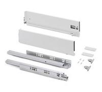 Emuca Tiroir extérieur Vertex avec réglages 3D hauteur 131mm, 40kg, profondeur 350mm, Acier, Peint en blanc Peint en blanc G