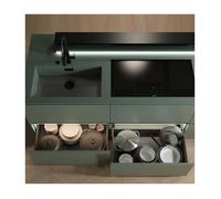 Emuca Tiroir extérieur Vertex avec réglages 3D hauteur 242mm, 60kg, profondeur 450mm, acier, Gris antracite