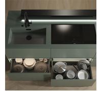 Emuca Tiroir extérieur Vertex avec réglages 3D hauteur 242mm, 60kg, profondeur 500mm, acier, Peint aluminium