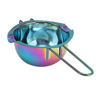 EMUKOEP Bol à Beurre en Acier Inoxydable Danger pour Faire Fondre le Fromage, Port de Dérivation Pratique, capacité de 400 Ml, Idéal pour Faire Fondre le Caramel, le Chocolat, pour les Cuisiniers à