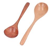 EMUKOEP Cuillère à Soupe en Bois de Style Japonais Texture Délicate pour la Cuisine Restaurant 2 Pièces Facile à Nettoyer, Cuillère Réutilisable pour les Pique-niques en Camping Hêtre