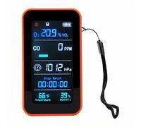 EMUKOEP Détecteur Portable de qualité de L'air avec Moniteur D'oxygène et | Batterie Rechargeable de 3 000 MAh, Charge Rapide de Type C, Calibrage Automatique, Carte de Stockage de 128 Mo, 230 Heures
