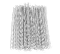 EMUKOEP Dos de Reliure à Fil Double Boucle, Paquet de 100, capacité de 20 Feuilles, Pas 3:1, 34 Boucles, Diamètre 6,4 Mm, avec Fil de Fer Enduit de Nylon pour Reliure Papier A4 (Argent)