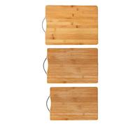 EMUKOEP Ensemble de Planches à Découper en Bambou Double Face avec 3 Tailles pour les Amateurs de Cuisine, Bambou, 3 Pièces