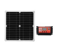 EMUKOEP Kit de Panneau Solaire Efficace de 15 W avec Grand Contrôleur D'affichage LCD pour les Entreprises à Domicile (contrôleur orange)