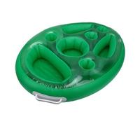EMUKOEP Plateau à Boissons Flottant Gonflable Porte-Boisson Flottant Porte-gobelet de Piscine avec Base Lestée Multi-Compartiments pour Boissons Collations Téléphone Haut (Verte)
