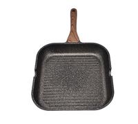 EMUKOEP Poêle à Gril Carrée Antiadhésive, pour Dessus de Cuisinière, Plaque à Steak Efficace pour la Cuisine Domestique, Cuisinière à Induction en Aluminium (24 cm)
