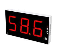 EMUKOEP Sonomètre Mural avec écran LCD de 3 Pouces, Décibel Numérique | Capteur Capacitif à Membrane Métallique, Précision ± 1,5 DB, Support Mural avec Alarme Clignotante et Sonore, 2 200 MAh