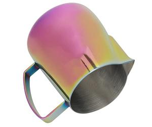 EMUKOEP Tasse à café à Poignée Ergonomique en Acier Inoxydable 304, Pichet de Sortie D'eau à Buse D' pour Mousser le Lait, Fournitures de café Sûres et Hygiéniques, Violet coloré 9,5 Oz (400 ml)