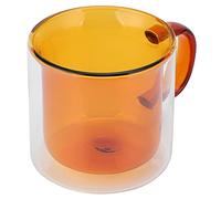 EMUKOEP Tasse à Lait Transparente à Double Couche, Tasse en Verre Exquise Résistante à la Chaleur pour Vin Rouge, Vin Blanc, 250 Ml (Jaune)