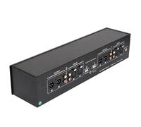 EMUKOEP Vu-mètre 4 Voies avec Gain Réglable sur 3 Niveaux et Commutateur | Châssis 2U en Alliage D'aluminium, Double Affichage Stéréo, 20-20 KHz, Télécommande, Micro intégré