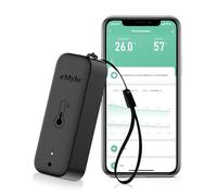 eMylo Thermometre Wifi, Hygrometre Connecté avec Alarme Intelligente, Stockage Exportation Gratuite de Données et Fonctions D'étalonnage, Compatible avec Smart Life, Noir 1 Pièce