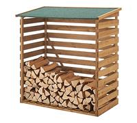 Abri-bûches couvert sapin 123 x 116 x 64 cm [en.casa]