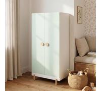 Armoire pour enfant "Vaarentaa", dimensions : 126 x 60 x 41 cm, couleur : blanc / vert menthe