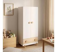 Armoire pour enfants "Vaarentaa" avec tiroir, dimensions : 126 x 60 x 41 cm, couleur : blanc / imitation chêne
