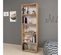 Bibliothèque Vara à 5 niveaux 172 x 55 x 20 cm effet chêne