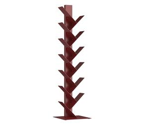 [en.casa] Bibliothèque Eksjö Étagère sur Pied à 12 Niveaux en Forme d'arbre Meuble de Rangement pour CD Livres Stable Élégant Chambre Salon Acier 150 x 39 x 39 cm Rouge