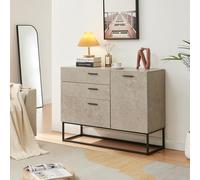 Buffet Lavangen 75 x 100 x 35 cm noir effet béton clair