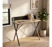 [en.casa] Bureau d'Ordinateur Kappespoo 84x80x50 cm Table Noir Effet Chêne