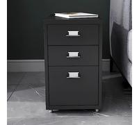 Caisson de bureau à roulettes Kökar acier 48 x 28 x 41 cm noir mat