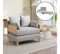 Canapé convertible 1 place Seinlus 81 x 88 x 68 cm gris clair