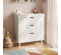 [en.casa] Commode à Langer Sallinrar avec Plan à Langer 92x84x50cm Beige | avec 3 grands tiroir, plan à langer amovible, utilisable sur le long terme