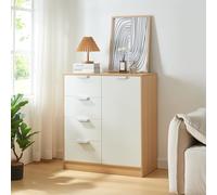 Commode Varkaus 90 x 80 x 40 cm effet chêne blanc