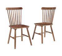 Lot de 2 chaises de salle à manger Karmoy bois d'hévéa 89 x 46 x 52 cm effet noyer
