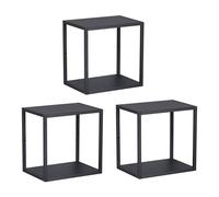 Set de 3 étagères murales Nostened acier 28 x 28 x 20 cm noir