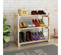 [en.casa] Étagère à Chaussures à 3 Niveaux Meuble de Rangement Surfaces de Stockage pour Entrée Couloire pour 3-4 Paires Pin 60 x 68 x 30 cm Naturel