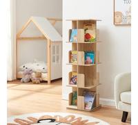 Bibliothèque pivotante 'Talöpintaa' 129 x 40 x 40 cm Étagère pour enfants avec 4 niveaux, aspect chêne