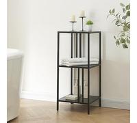 [en.casa] Étagère Autoportante au Design Intemporel Meuble de Rangement Stylée pour Salon Chambre Bureau Acier 80 x 35 x 35 cm Noir