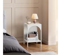 [en.casa] Étagère Autoportante Style Intemporel Meuble de Rangement Élégant pour Salon Chambre Bureau Entrée Couloir Acier 52 x 35 x 35 cm Blanc