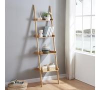 [en.casa] Étagère Échelle à 4 Niveaux Meuble de Rangement Design pour Salon Chambre Salle de Bain Entrée Bambou 176 x 44 cm Naturel